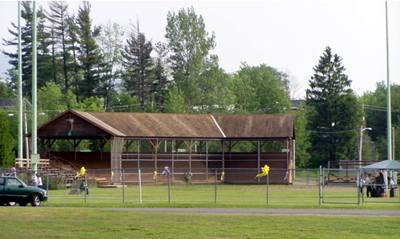 Sunset on Tupper Lake Recreation Center on Raquette Pond